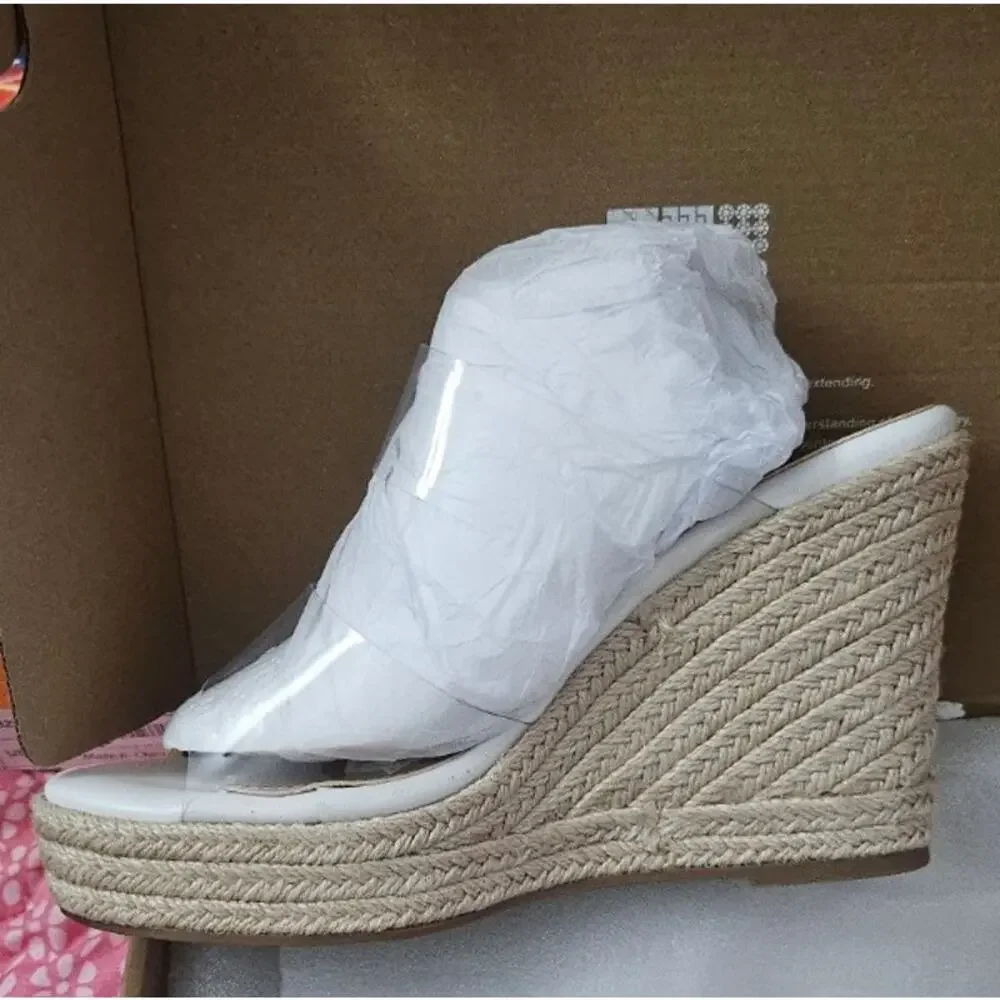 Fl. NWB WIRALOMI CLEAR WEDGE HEEL ESPADRILLE SANDALS ♡SIZE 9.5♡